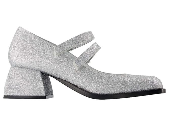Autre Marque Bulla Bacara Pumps - Nodaleto - Silver Glitter - Leather Metallic  ref.732548