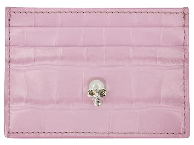 Kartenhalter - Alexander Mcqueen - Altrosa - Leder Pink  ref.732633