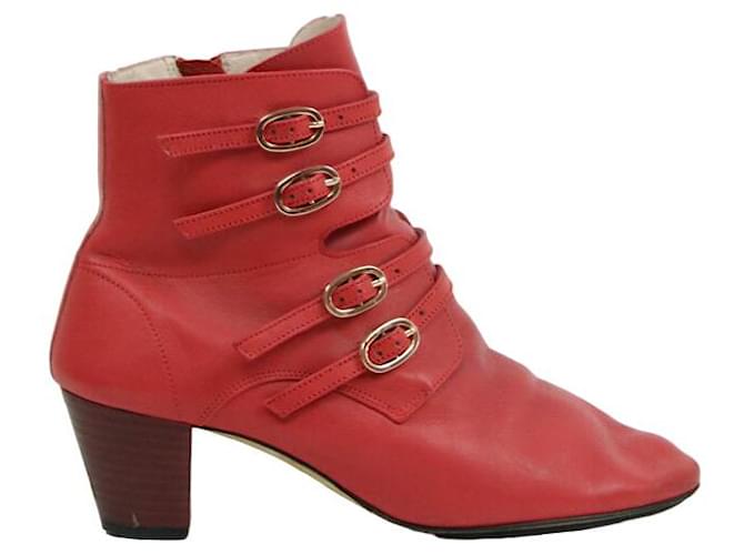 Repetto Boots 37 Red Leather ref.732951 - Joli Closet