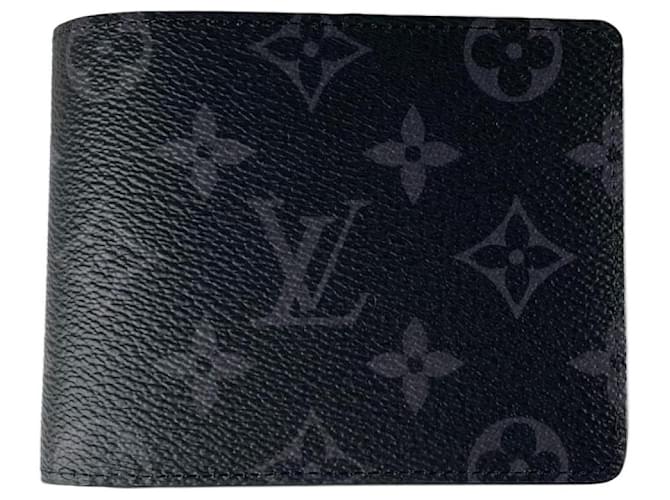 Louis Vuitton Portefeuille Multiple Cinza antracite Lona  ref.733042