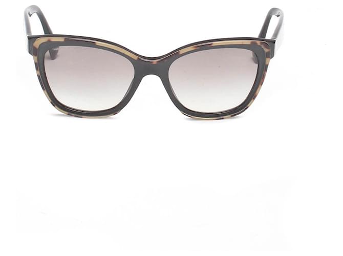 Prada Übergroße Sonnenbrille mit Farbverlauf Schwarz Kunststoff  ref.733581