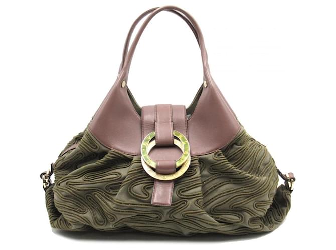 Bulgari Chandra Labyrinth Shoulder Bag Brown Cloth  - Joli Closet