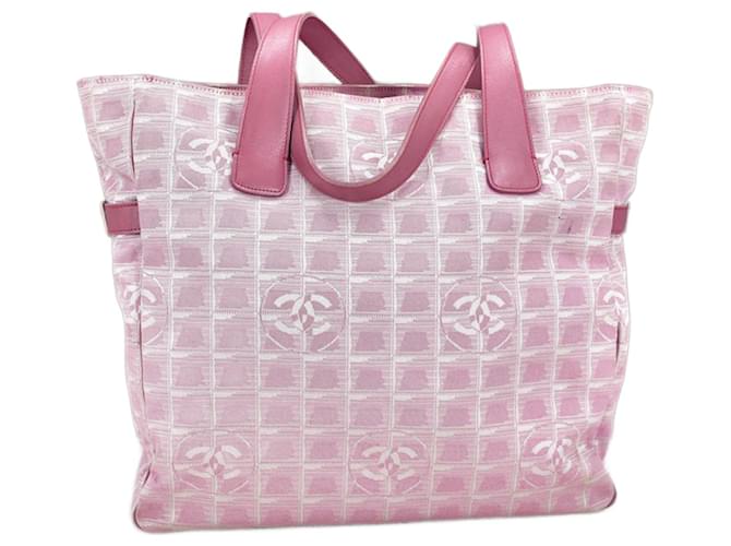 Chanel New Travel Ligne Tote Pink Cloth  ref.733729