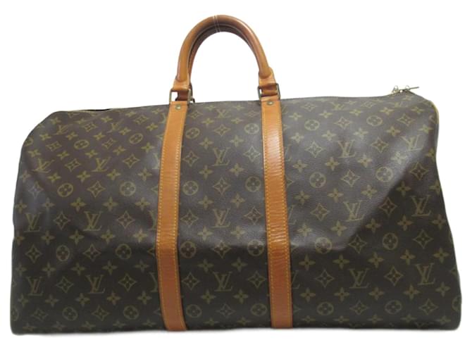 Louis Vuitton Monogram Keepall 55 Brown Cloth  ref.733741