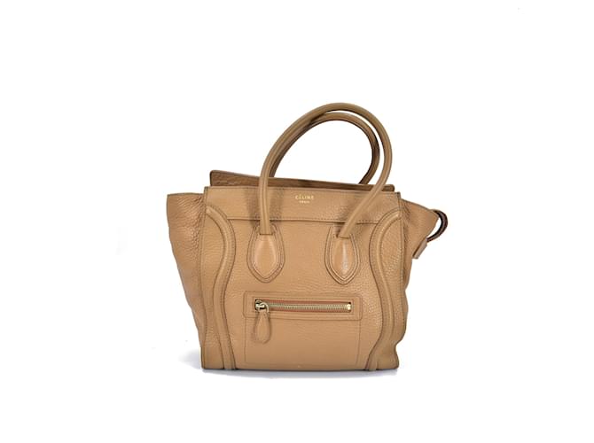 Luggage Céline La bolsa de asas de equipaje de cuero Beige Becerro  ref.733746