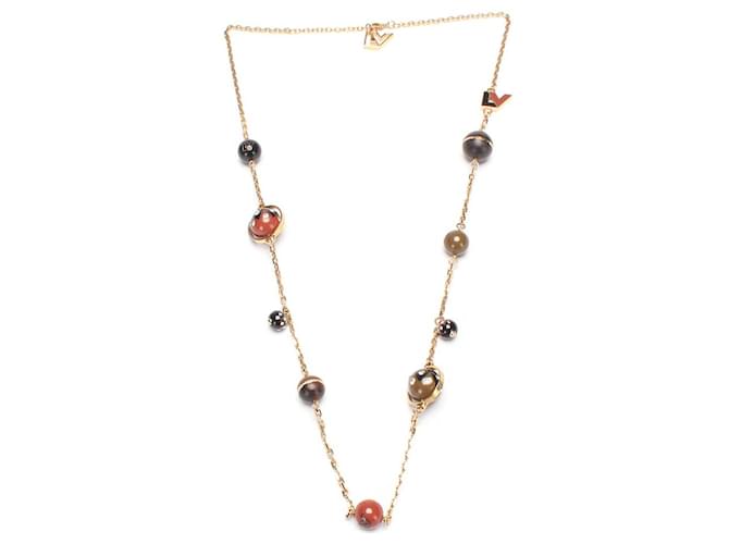 Louis Vuitton Crystal, Resin, & Wood LV Ball Charm Necklace Multiple colors Plastic  ref.733833