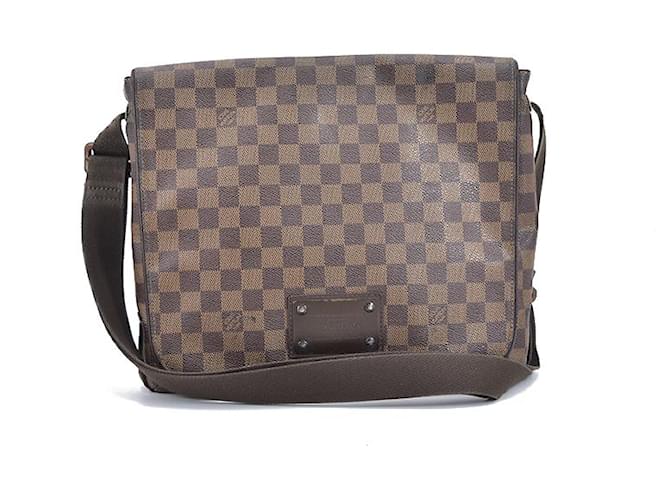 Louis Vuitton Brooklyn MM Damier Ebene Canvas Leather Shoulder Bag