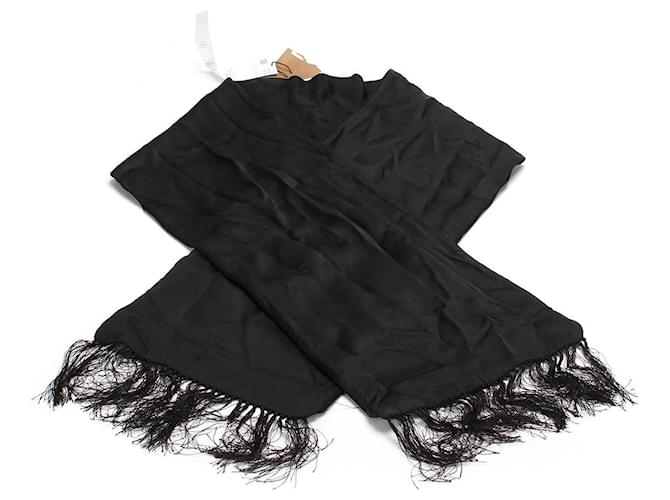 Burberry Silk scarf Black Cotton  ref.733989