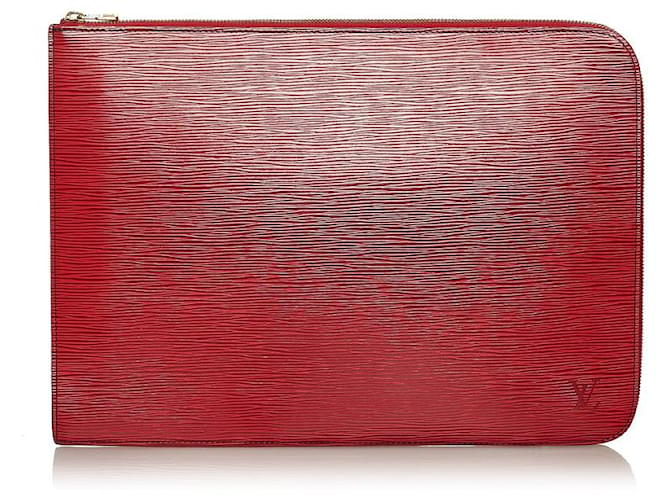 Louis Vuitton Epi Pocket Documents M54497 Rot Leder Kalbähnliches Kalb  ref.733990