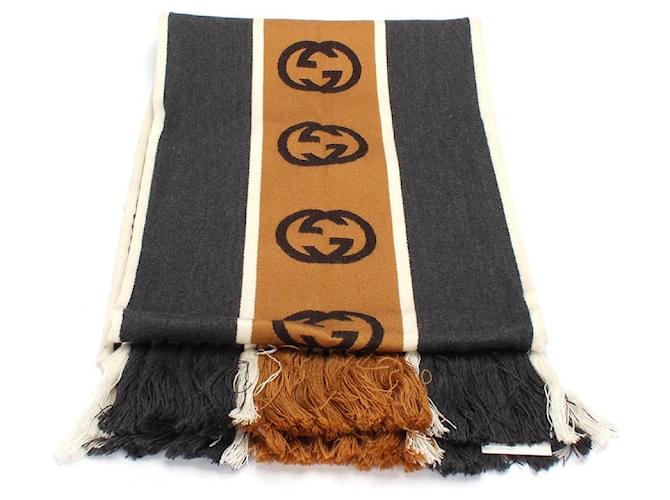 Gucci Interlocking G Wool Scarf 575605 Multiple colors Cloth  ref.734035