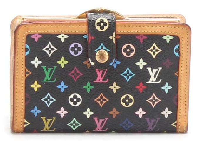 Carteira curta de couro multicolorida Monograma Louis Vuitton em boas condições Multicor  ref.734115