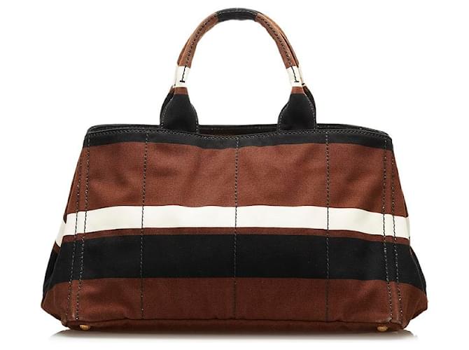 Prada Canapa Tote Bag B1872B Brown Cloth  ref.734133