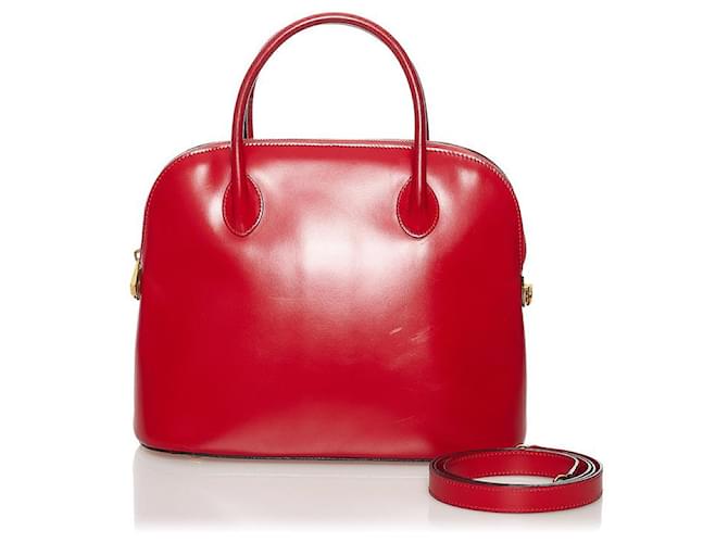 Céline Leather Dome Bag Red Pony-style calfskin  ref.734147