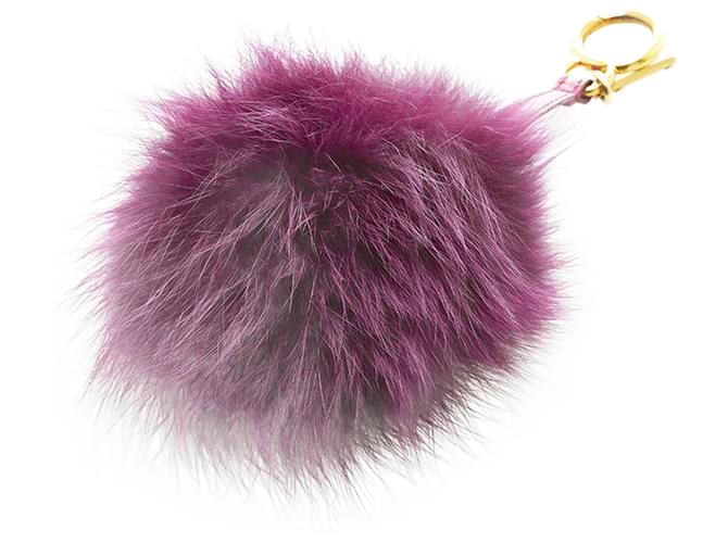 Fendi Pom-Pom Bag Charm Purple Leather  ref.734219