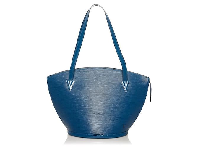 Louis Vuitton Bracelet Epi Saint Jacques Long M52265 Cuir Veau façon poulain Bleu  ref.734324