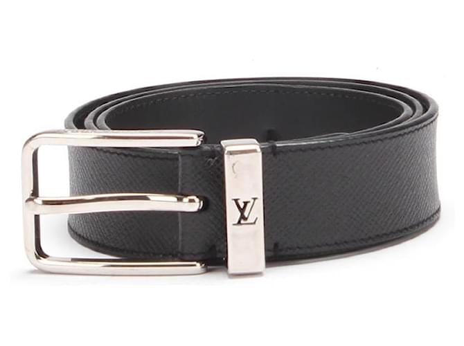 Louis Vuitton Taiga Leather Belt Black Pony-style calfskin ref