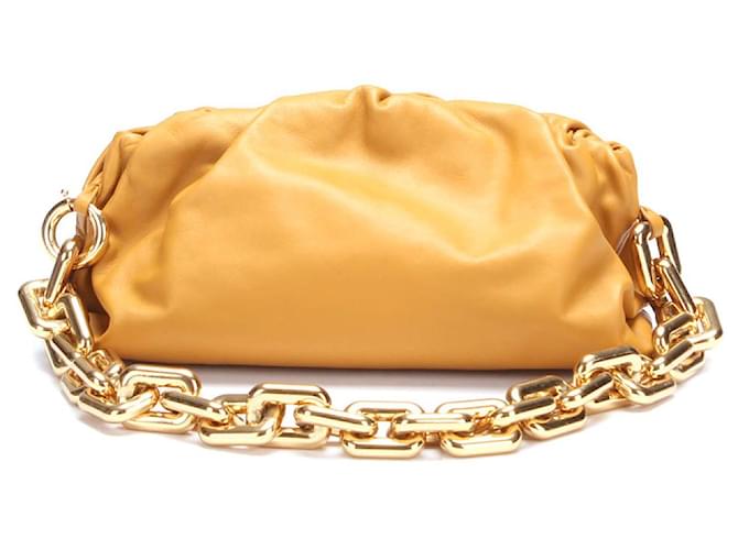 Bottega Veneta Chain Pouch Bag Yellow Leather  ref.734392
