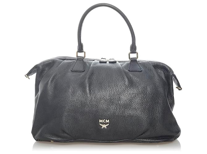 MCM Nuovo Leather Shoulder Bag Black Pony-style calfskin ref