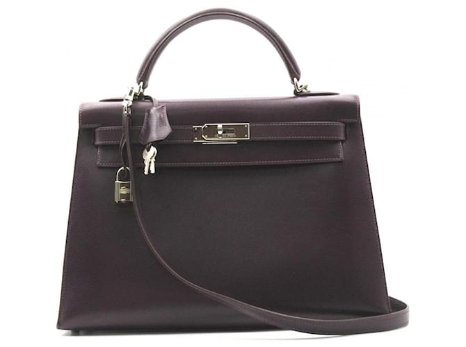 Hermès Epsom Kelly 32 Purple Leather Pony-style calfskin  ref.734519