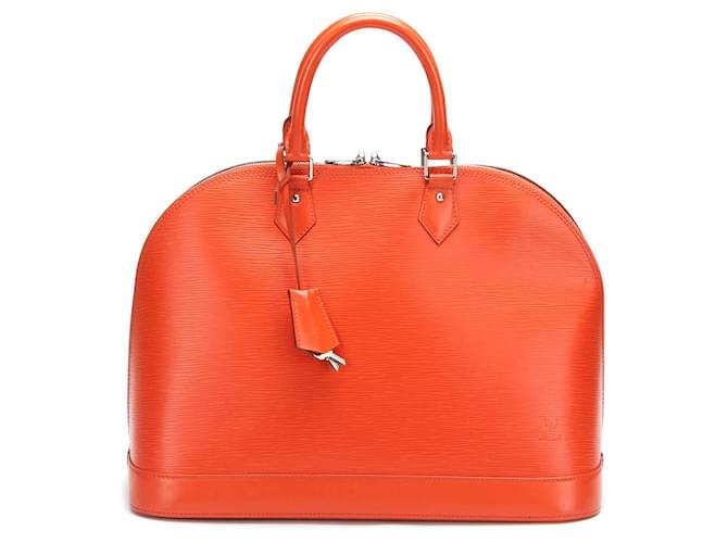 Louis Vuitton Epi Alma MM Orange Pony-style calfskin ref.734520