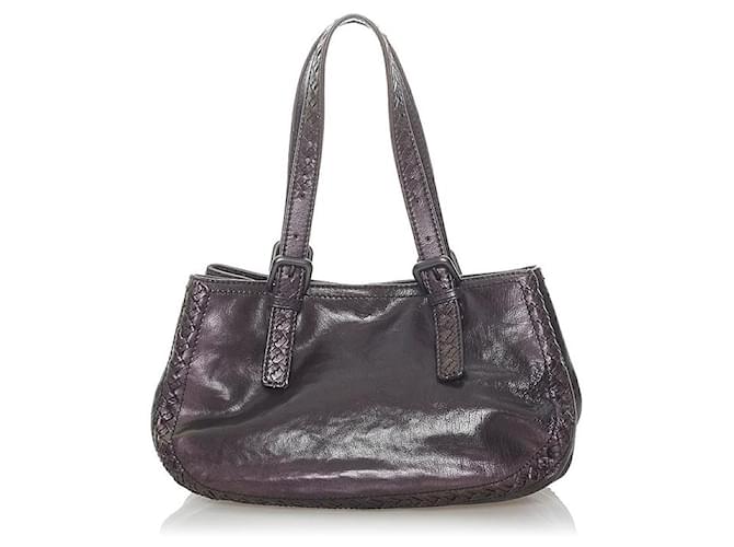 Bottega Veneta Intrecciato Woven Leather Trim Satchel Bag