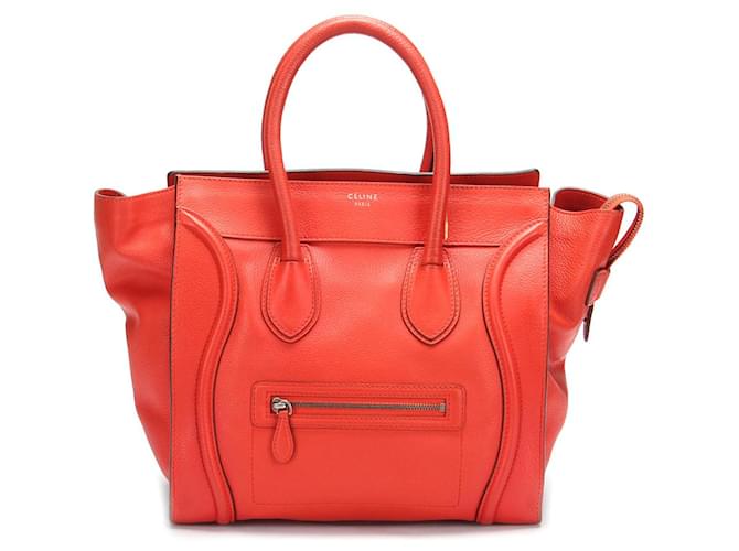Céline Leather Luggage Tote Bag Red Pony-style calfskin  ref.734735