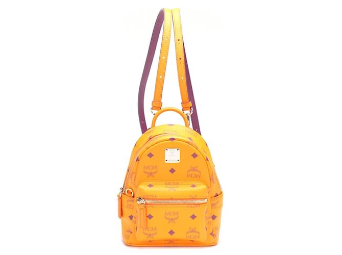 MCM Visetos Backpack Orange Cloth  ref.734753