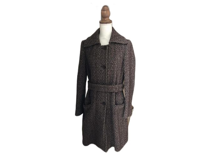 Weekend Max Mara Wool Coat Beige Purple