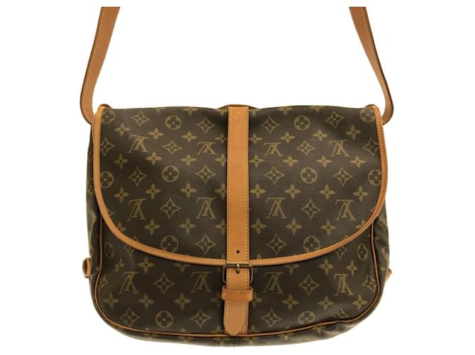 Louis Vuitton Saumur 35 Brown Cloth ref.735237 - Joli Closet