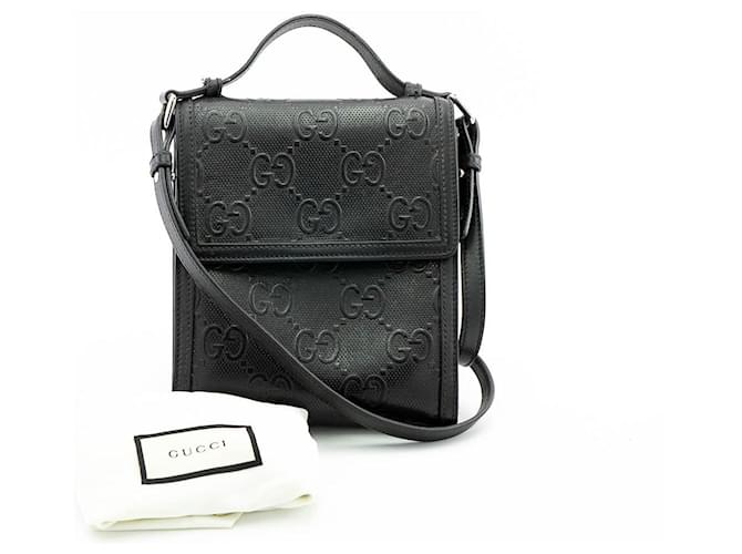 Gucci GG leather shoulder bag Black  ref.735480