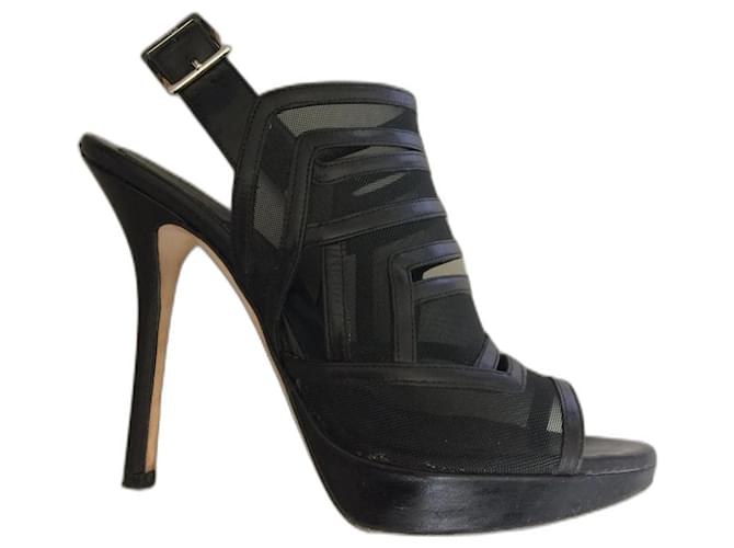Christian Dior Open toe pump Black Leather  ref.735486