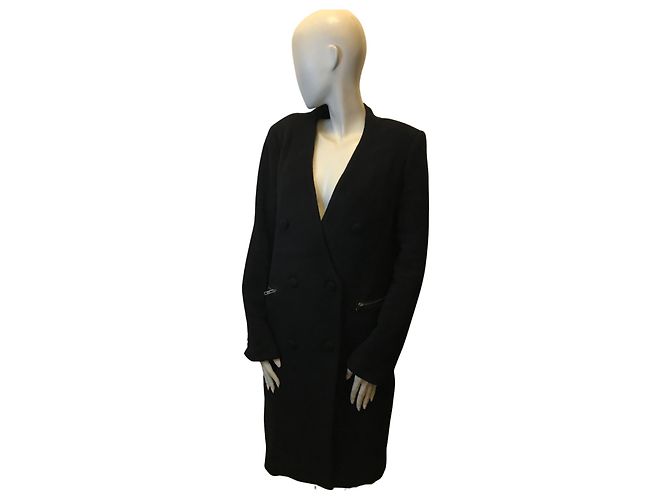 Manteau en laine American Retro Noir