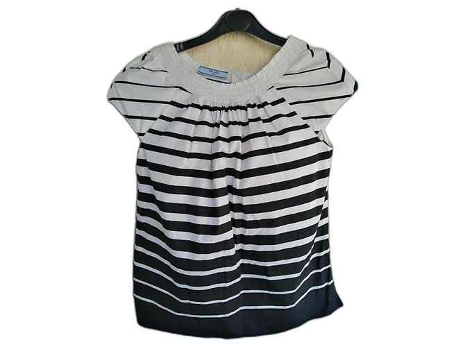Camiseta Prada negra de algodón Negro