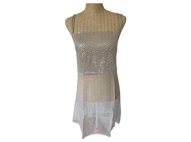 Stella Mc Cartney Stella McCartney Babydoll Grau Transparent mit Pailletten