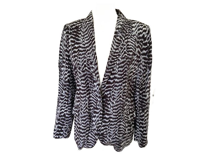 Giacca Berenice con Stampa Zebra in Viscosa Nero e Bianco
