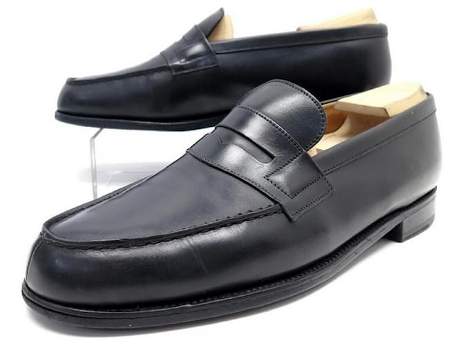 JM WESTON SHOES 180 7.5C 41.5 BLACK LEATHER LOAFERS BLACK LOAFERS SHOES  ref.736063