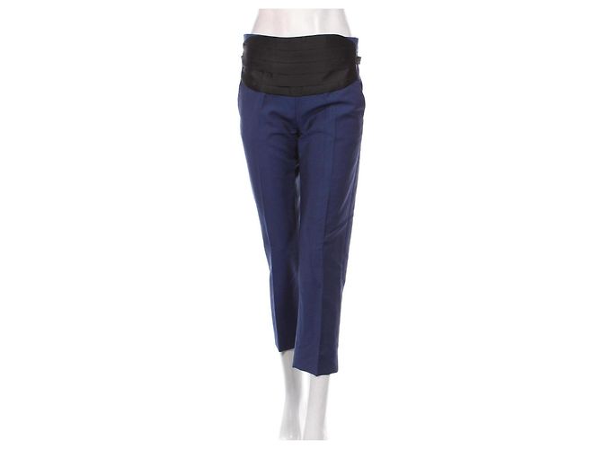 Calça Acne Studios azul de lã e mohair