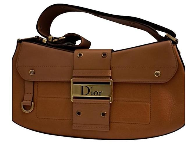 Street Chic Dior Reporter bag Caramel Ostrich leather  ref.736579