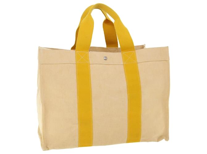Hermès HERMES Bora Bora GM Tote Bag Canvas Yellow Auth ar8109b