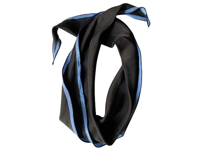 Hermès Losango de seda preta Preto