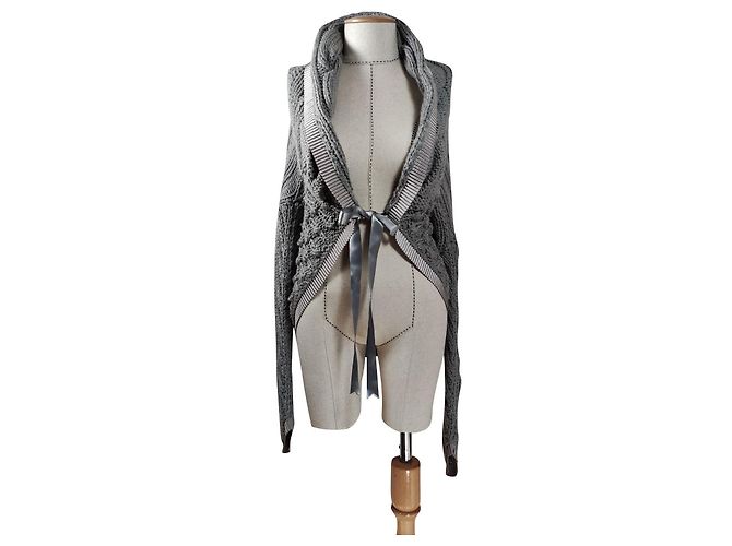 Cardigan Blumarine de lã e mohair cinza