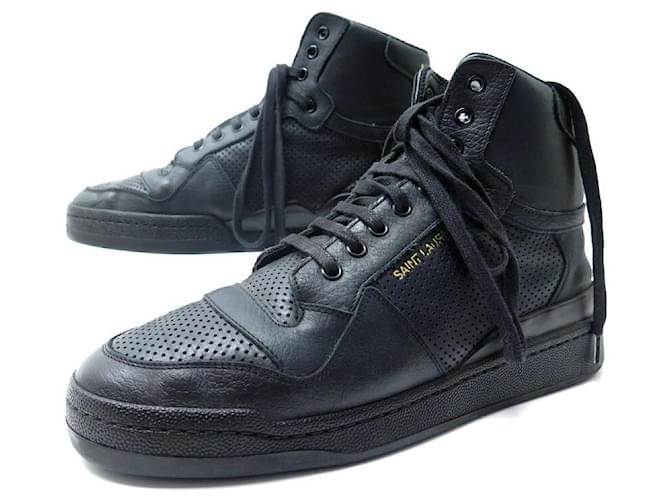 YVES SAINT LAURENT BASKET SL-SCHUHE24 in schwarzem Leder 42.5 Sneaker aus Leder  ref.736851