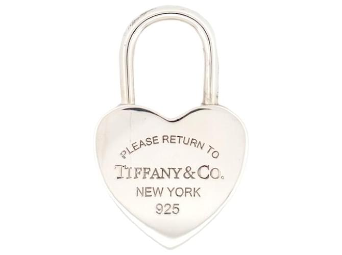 Other jewelry Tiffany & Co KEYRING PENDANT TIFFANY PADLOCK PLEASE RETURN TO SILVER 925 KEY RING BOX Silvery Metal  ref.736894