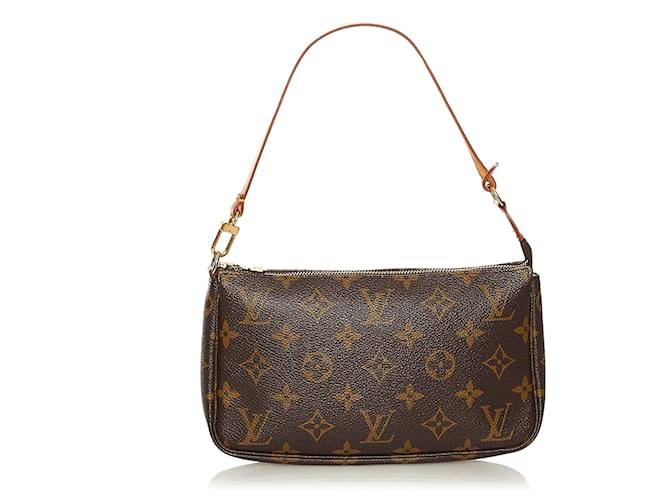 Pochette accessoire cloth handbag Louis Vuitton Brown in Cloth