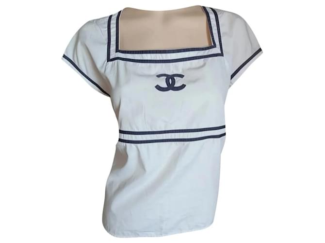 vintage chanel t-shirt White Wool ref.737667 - Joli Closet