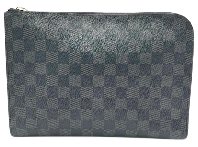 Louis Vuitton Damier Graphite Pochette Jour PM Clutch Bag Grey  ref.738145