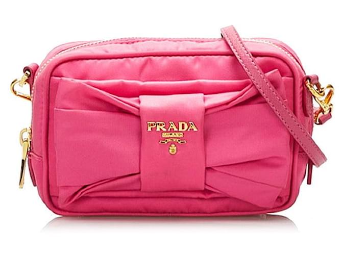 Prada Tessuto Bow Camera Bag Pink ref.738175 - Joli Closet