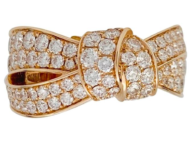 Chaumet ring, "Seduction Links", pink gold and diamonds. White gold  ref.738726