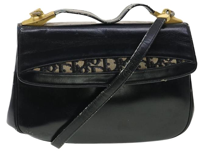 Christian Dior Trotter Canvas Borsa a tracolla in pelle Canvas 2modo Navy Auth rd3835 Blu navy  ref.738936