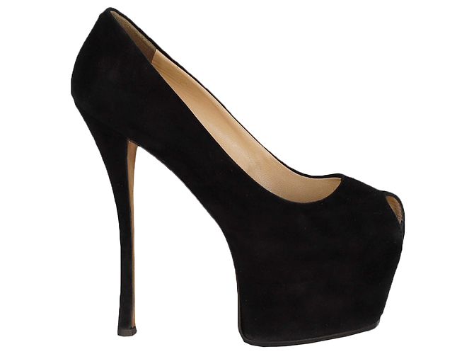 Giuseppe Zanotti Chaussures à plateforme en daim noires à talons hauts